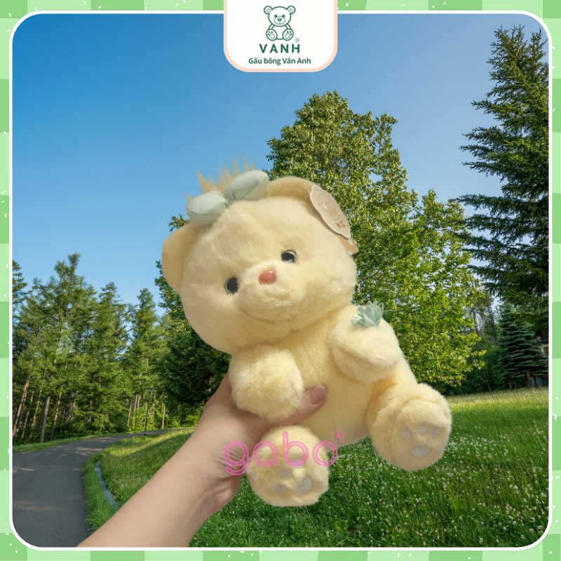 Gấu bông Gấu Vàng Đeo Nơ Xanh Cute - Gấu Vàng Đeo Nơ 11 Gấu bông Gấu Vàng Đeo Nơ Xanh Cute