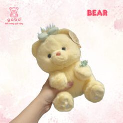 Gấu bông Gấu Vàng Đeo Nơ Xanh Cute - Gấu Vàng Đeo Nơ