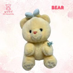 Gấu bông Gấu Vàng Đeo Nơ Xanh Cute - Gấu Vàng Đeo Nơ