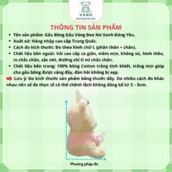 Gấu bông Gấu Vàng Đeo Nơ Xanh Cute - Gấu Vàng Đeo Nơ 7 Gấu bông Gấu Vàng Đeo Nơ Xanh Cute