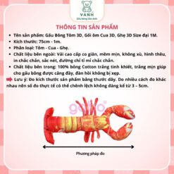 Gối Ôm 3D Con Cua - Gối Ôm Cho Bé Ngủ 7 Gối Ôm 3D Con Cua - Gối Ôm Cho Bé Ngủ