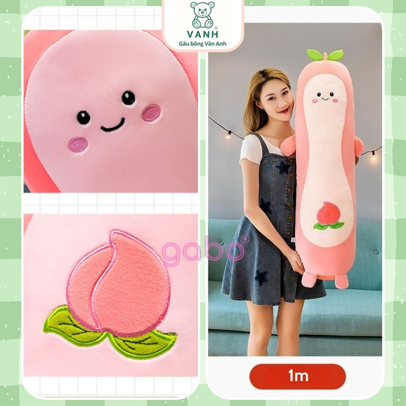 Gối Ôm Quả Đào - Gấu Bông Trái Đào - Gối ôm 1 mét 11 Gối Ôm Quả Đào - Gấu Bông Trái Đào