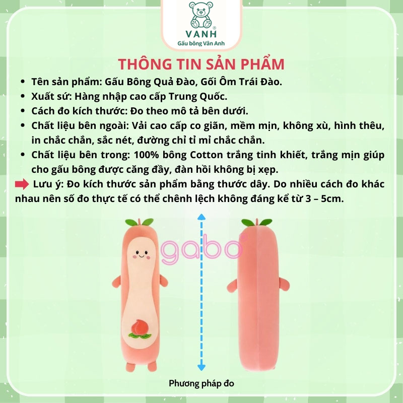 Xưởng sản xuất kinh doanh thú bông quà tặng Quảng Châu cao cấp Gối Ôm Quả Đào - Gấu Bông Trái Đào