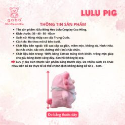 Gấu Bông Heo Lulu Cosplay Cua Hồng, Heo Mặc Áo Cua Cute