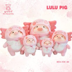 Gấu Bông Heo Lulu Cosplay Cua Hồng, Heo Mặc Áo Cua Cute