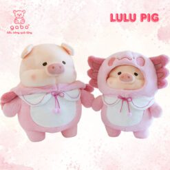 Gấu Bông Heo Lulu Cosplay Cua Hồng, Heo Mặc Áo Cua Cute