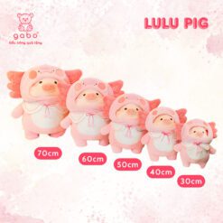 Gấu Bông Heo Lulu Cosplay Cua Hồng, Heo Mặc Áo Cua Cute