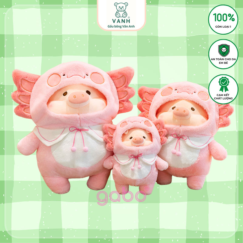 Gấu Bông Heo Lulu Cosplay Cua Hồng, Heo Mặc Áo Cua Cute 9 Gấu Bông Heo Lulu Cosplay Cua Hồng, Heo Mặc Áo Cua Cute