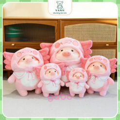 Gấu Bông Heo Lulu Cosplay Cua Hồng, Heo Mặc Áo Cua Cute 1 Gấu Nhồi Bông Heo Lulu Cua Hồng - Heo Mặc Áo Cua Cute