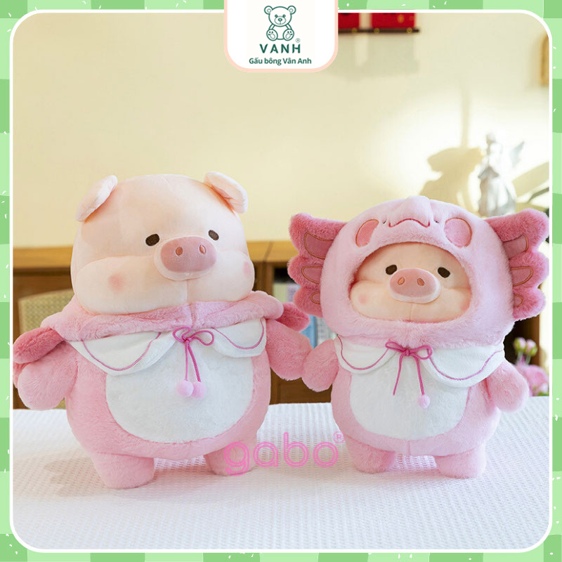 Xưởng sản xuất kinh doanh thú bông quà tặng Quảng Châu cao cấp Gấu Nhồi Bông Heo Lulu Cua Hồng - Heo Mặc Áo Cua Cute