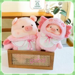 Gấu Bông Heo Lulu Cosplay Cua Hồng, Heo Mặc Áo Cua Cute 5 Gấu Nhồi Bông Heo Lulu Cua Hồng - Heo Mặc Áo Cua Cute