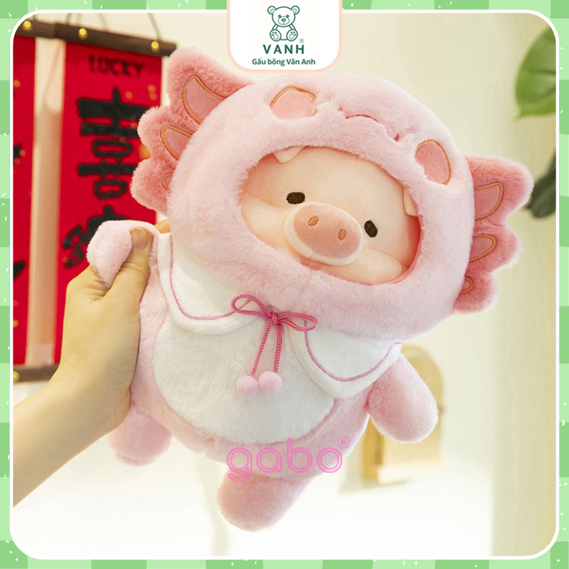 Xưởng sản xuất kinh doanh thú bông quà tặng Quảng Châu cao cấp Gấu Nhồi Bông Heo Lulu Cua Hồng - Heo Mặc Áo Cua Cute