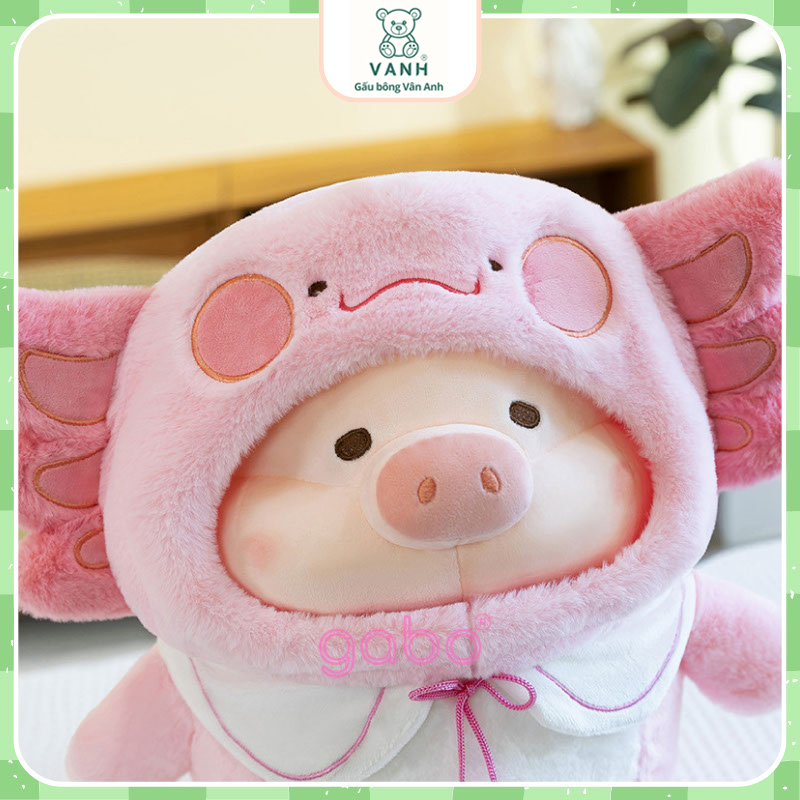 Xưởng sản xuất kinh doanh thú bông quà tặng Quảng Châu cao cấp Gấu Nhồi Bông Heo Lulu Cua Hồng - Heo Mặc Áo Cua Cute