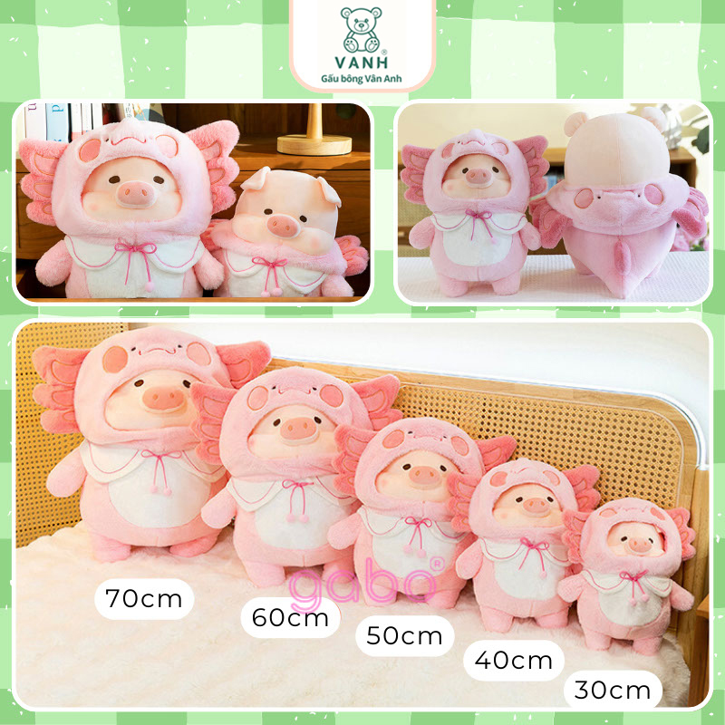 Gấu Bông Heo Lulu Cosplay Cua Hồng, Heo Mặc Áo Cua Cute 10 Gấu Nhồi Bông Heo Lulu Cua Hồng - Heo Mặc Áo Cua Cute