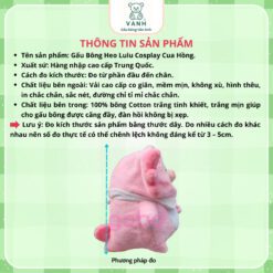 Gấu Bông Heo Lulu Cosplay Cua Hồng, Heo Mặc Áo Cua Cute 7 Gấu Nhồi Bông Heo Lulu Cua Hồng - Heo Mặc Áo Cua Cute