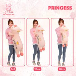 Gấu bông Heo nằm cánh tim Goodnight, Heo Vương Miện Princess size 1m1