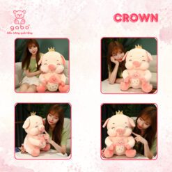 Gấu Bông Heo Vương Miện Mắt Híp Ôm Trà Sữa