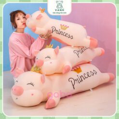 Gấu bông Heo nằm cánh tim Goodnight, Heo thiên thần size 1m1 1 Gấu bông Heo nằm cánh tim Goodnight, Heo thiên thần size 1m1