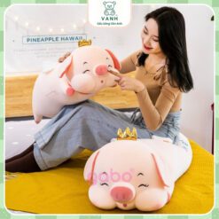 Gấu Bông Heo Vương Miện Nằm