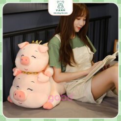 Gấu Bông Heo Vương Miện Nằm