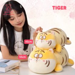 Gấu bông Hổ Mũi Tim, Gối Ôm Cọp Vàng Mặt Ngáo
