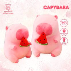 Gấu Bông Capybara Hồng rút Dưa Hấu - Chuột Lang Ăn Dưa