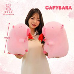 Gấu Bông Capybara Hồng rút Dưa Hấu - Chuột Lang Ăn Dưa