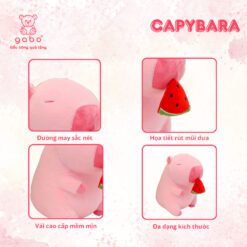 Gấu Bông Capybara Hồng rút Dưa Hấu - Chuột Lang Ăn Dưa
