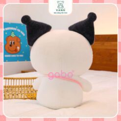 Gấu Bông Kuromi Trắng Đeo Túi - Kurumi Lốt Mèo Dễ Thương