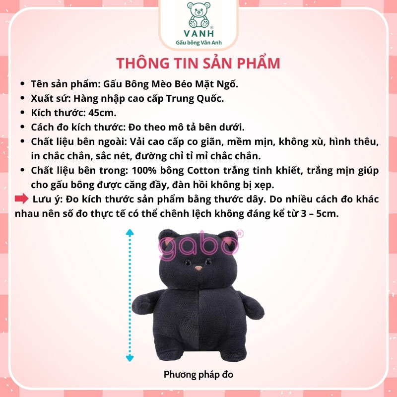 Xưởng sản xuất kinh doanh thú bông quà tặng Quảng Châu cao cấp Gấu Bông Mèo Béo Mặt Ngố, Mèo Bụng Bự Vô Tri