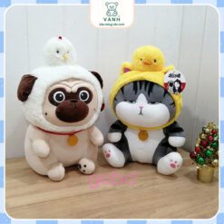 Gấu Bông Mèo Hoàng Thượng Đội Nón Vịt