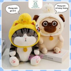 Gấu Bông Mèo Hoàng Thượng Đội Nón Vịt