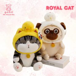Gấu Bông Mèo Hoàng Thượng Đội Nón Vịt - Chó Đội Nón Gà