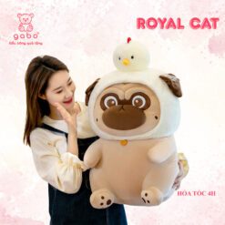 Gấu Bông Mèo Hoàng Thượng Đội Nón Vịt - Chó Đội Nón Gà