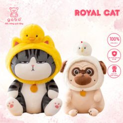 Gấu Bông Mèo Hoàng Thượng Đội Nón Vịt - Chó Đội Nón Gà