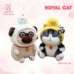 Gấu Bông Mèo Hoàng Thượng Đội Nón Vịt - Chó Đội Nón Gà