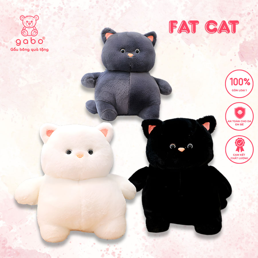 Gấu Bông Mèo Béo Mặt Ngố, Mèo Bụng Bự vô tri mặt thộn Lông Thỏ siu mượt