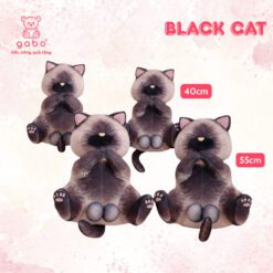 Gấu Bông Mèo Mun 3D Y Như Thật, Siêu Mềm Mại, Quà Tặng Troll Vui Nhộn 6 Gấu Bông Mèo Mun 3D Y Như Thật, Siêu Mềm Mại, Quà Tặng Troll Vui Nhộn