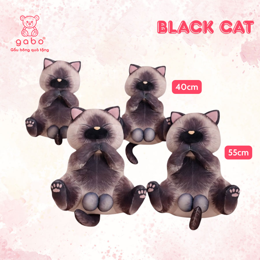 Gấu Bông Mèo Mun 3D Y Như Thật, Siêu Mềm Mại, Quà Tặng Troll Vui Nhộn 10 Gấu Bông Mèo Mun 3D Y Như Thật, Siêu Mềm Mại, Quà Tặng Troll Vui Nhộn