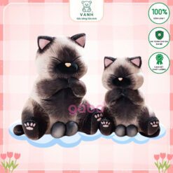 Gấu Bông Mèo Mun 3D Y Như Thật Siêu Mềm
