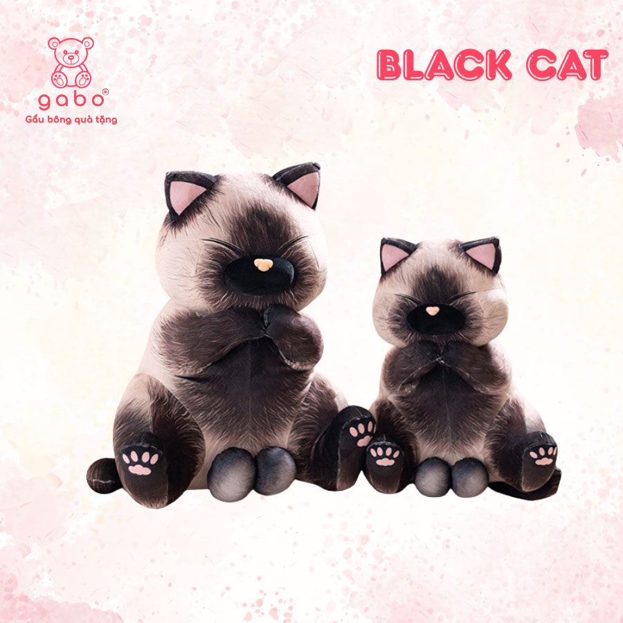 Gấu bông quà tặng gấu bông nhà làm gabo gấu bông q Gấu Bông Mèo Mun 3D Y Như Thật, Siêu Mềm Mại, Quà Tặng Troll Vui Nhộn