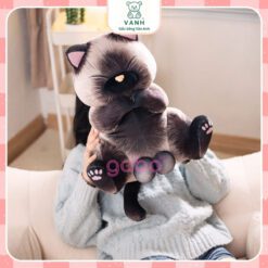 Gấu Bông Mèo Mun 3D Y Như Thật Siêu Mềm