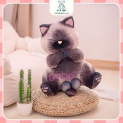 Gấu Bông Mèo Mun 3D Y Như Thật Siêu Mềm