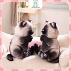 Gấu Bông Mèo Mun 3D Y Như Thật Siêu Mềm