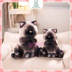 Gấu Bông Mèo Mun 3D Y Như Thật Siêu Mềm
