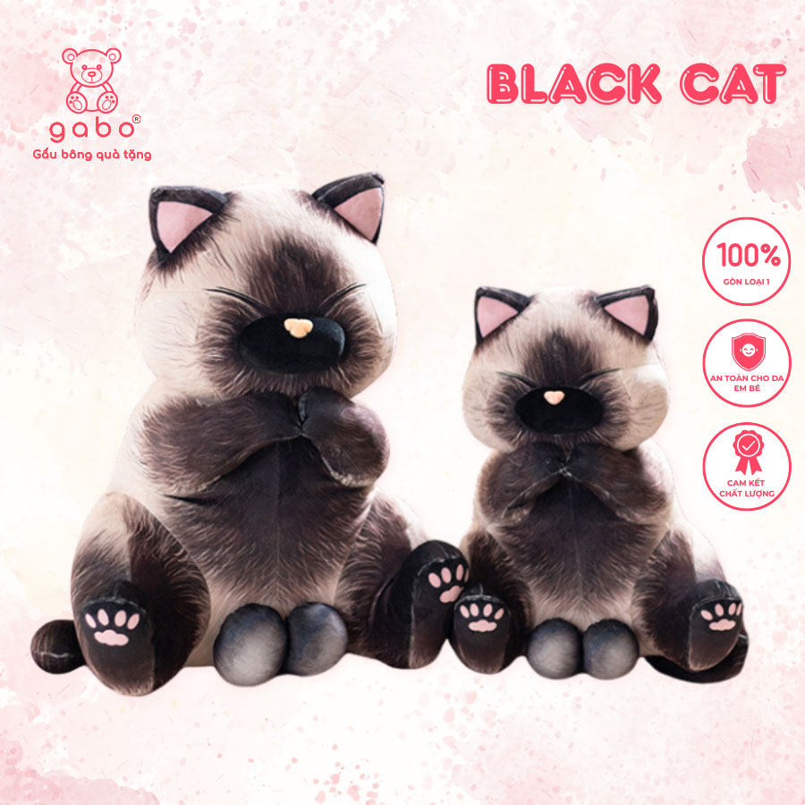 Gấu Bông Mèo Mun 3D Y Như Thật, Siêu Mềm Mại, Quà Tặng Troll Vui Nhộn 9 Gấu Bông Mèo Mun 3D Y Như Thật, Siêu Mềm Mại, Quà Tặng Troll Vui Nhộn