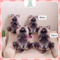 Gấu Bông Mèo Mun 3D Y Như Thật Siêu Mềm, Gấu Bông Mèo Cao Cấp – Quà Tặng Đáng Mua Cho Bạn Gái