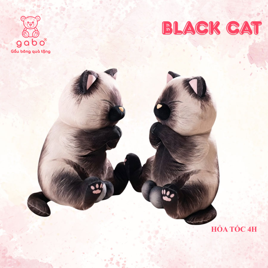 Gấu bông quà tặng gấu bông nhà làm gabo gấu bông q Gấu Bông Mèo Mun 3D Y Như Thật, Siêu Mềm Mại, Quà Tặng Troll Vui Nhộn