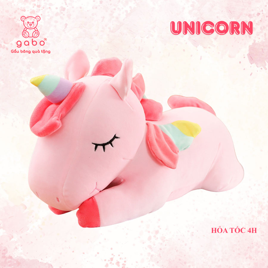Gấu bông quà tặng gấu bông ngựa 1 sừng unicorn gabo Gấu Bông Ngựa Unicorn kì lân 1 Sừng