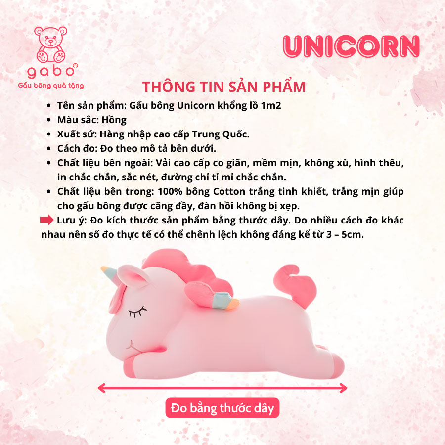 Gấu bông quà tặng gấu bông ngựa 1 sừng unicorn gabo Gấu Bông Ngựa Unicorn kì lân 1 Sừng